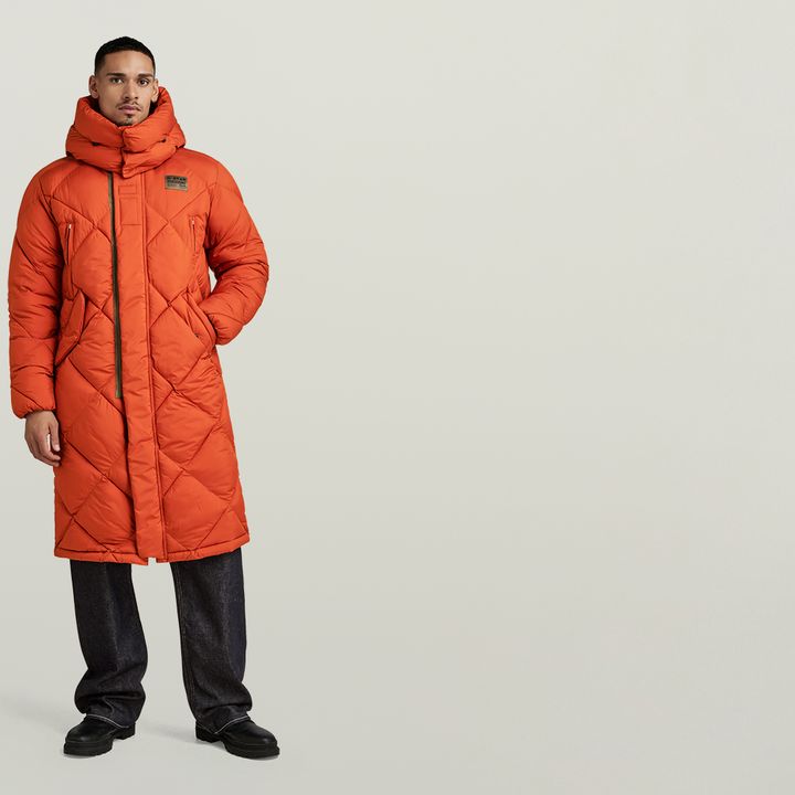 G Whistler XL Long Blanket Puffer Coat Orange G STAR US
