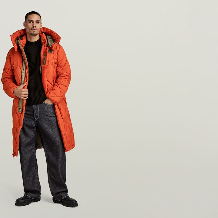 G Whistler XL Long Blanket Puffer Coat Orange G STAR US