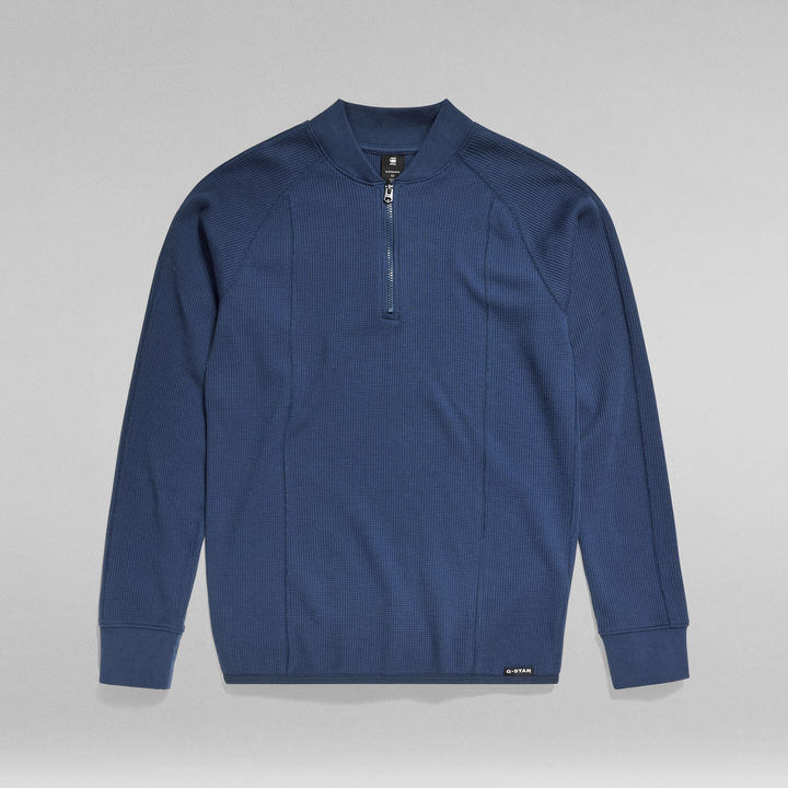 Jirgi Slim Half Zip Tweeter | Medium blue | G-STAR® CY