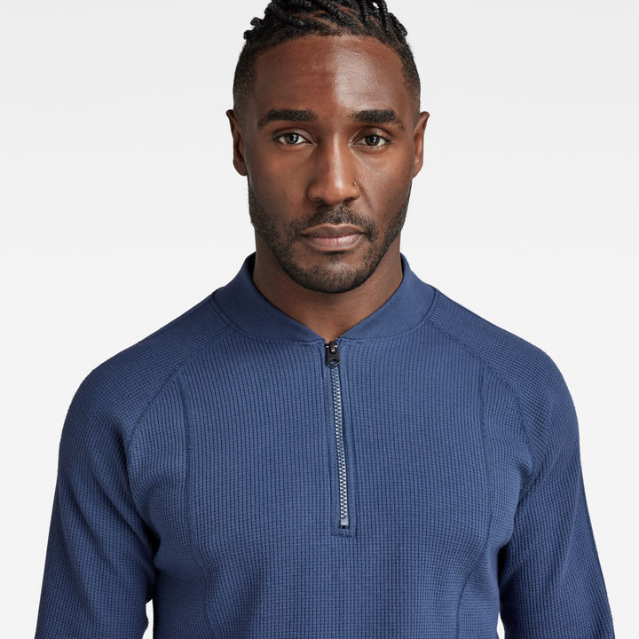Jirgi Slim Half Zip Tweeter | Medium blue | G-STAR® CY