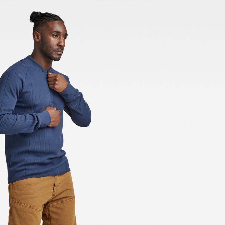 Jirgi Slim Half Zip Tweeter | Medium blue | G-STAR® CY