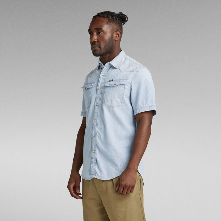 3301 Slim Denim Shirt | Medium blue | G-STAR® US