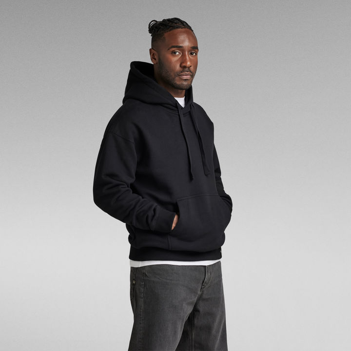 Essential Unisex Loose Hoodie Black G STAR IE