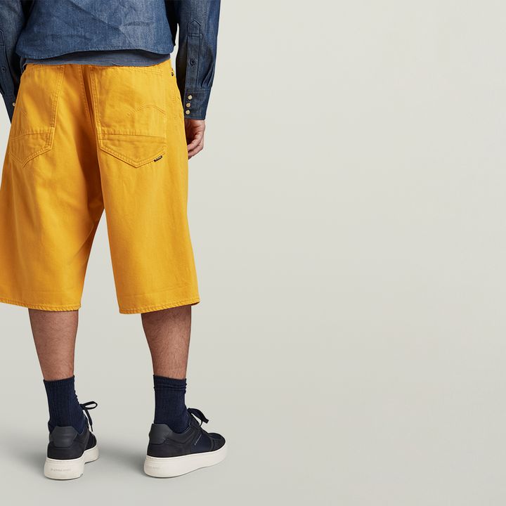 Yellow denim shorts outlet