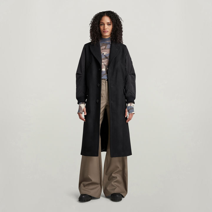 Wool Long Coat Black G STAR CA