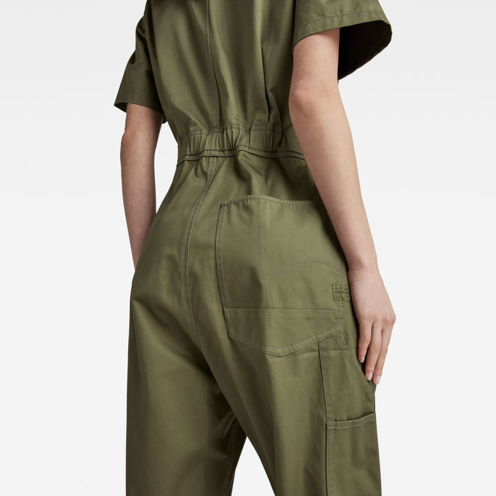 Green short sleeve jumpsuit clearance