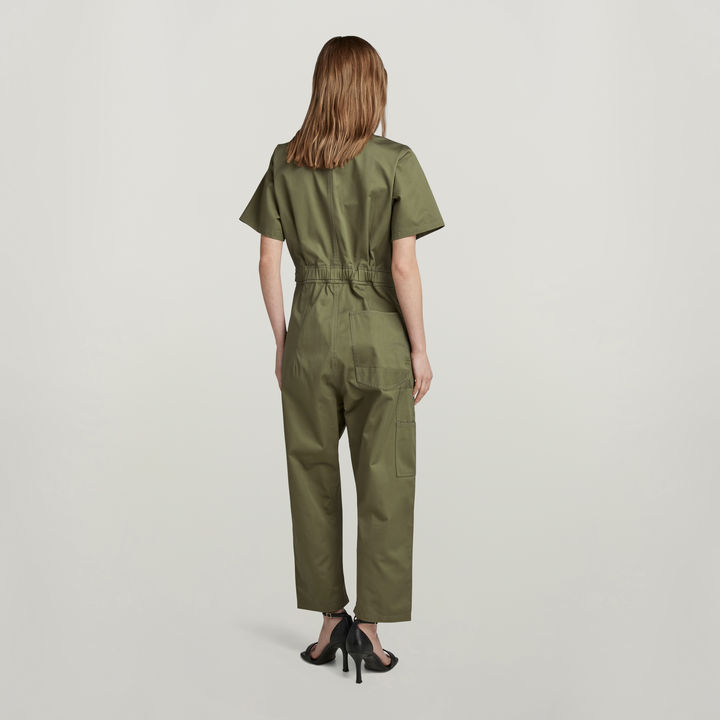 Green short sleeve jumpsuit best sale