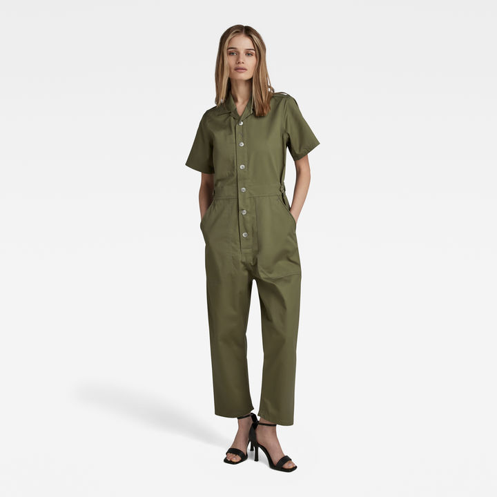 Relaxed Short Sleeve Jumpsuit | Green | G-STAR® US