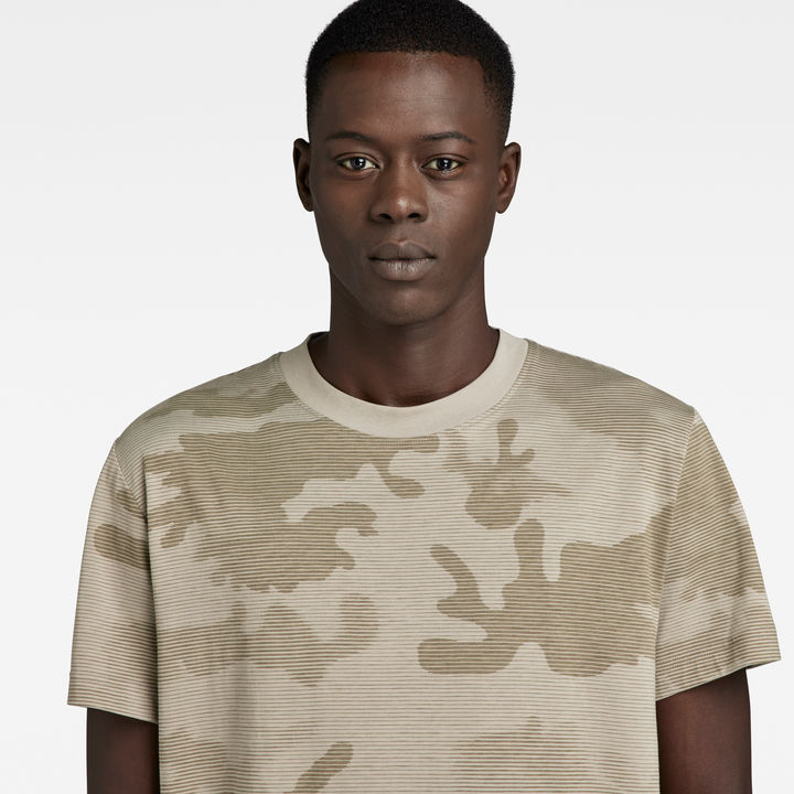 G STAR Men Line Camo Allover T Shirt Multi color Size S