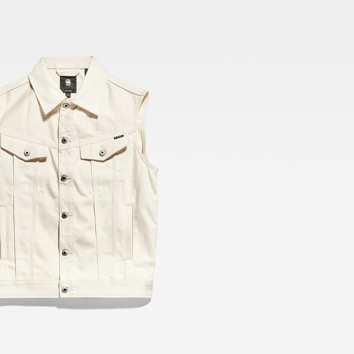 White jean vest womens discount