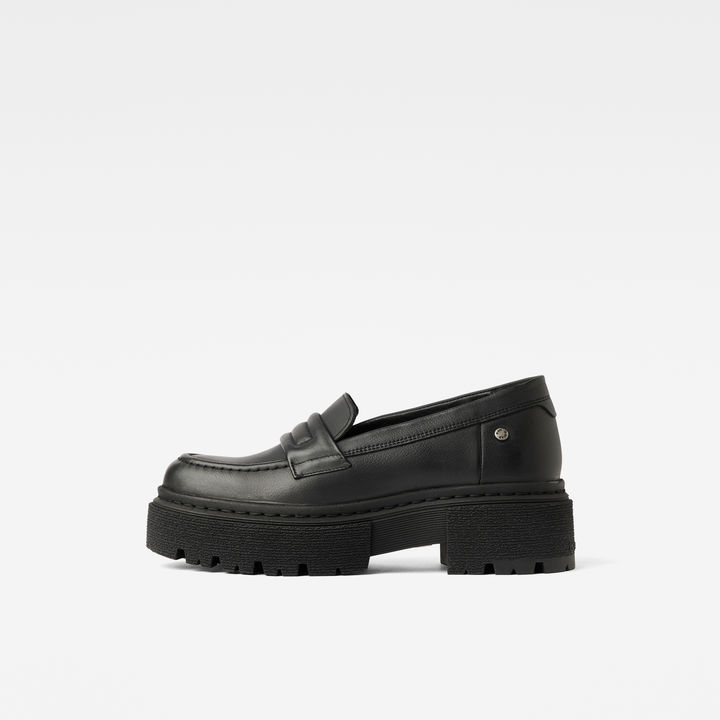 Kafey Platform Loafer Leather Black G STAR ZA