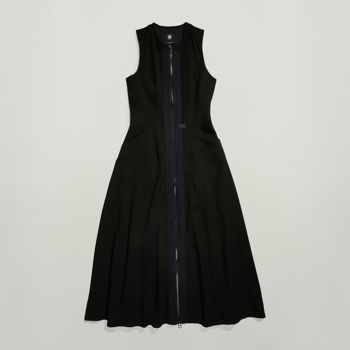Corset Flare Dress Sleeveless Black G STAR ZA