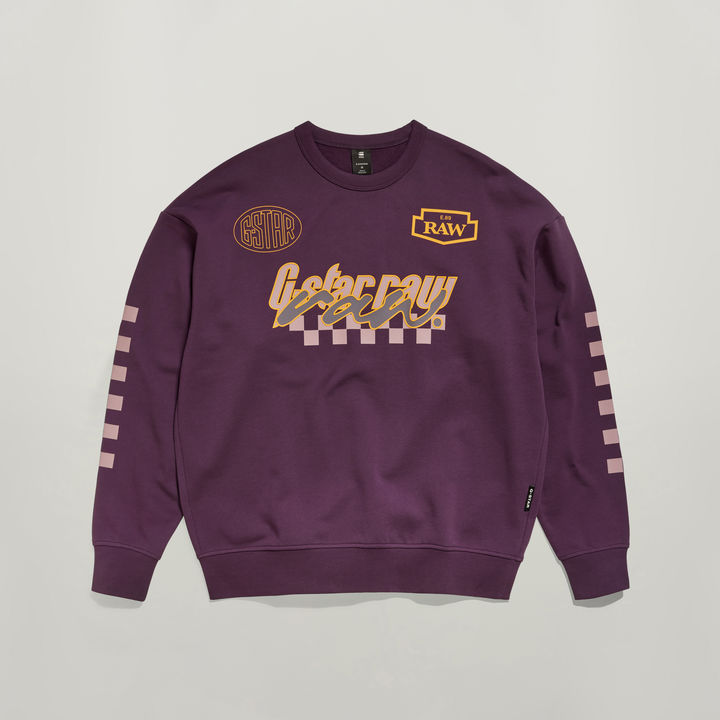 Moto Sport Graphic Loose Sweater