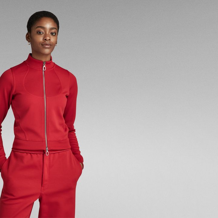 Red track jacket women's outlet
