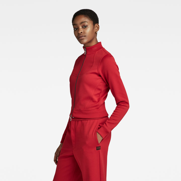 Red track jacket women's cheap