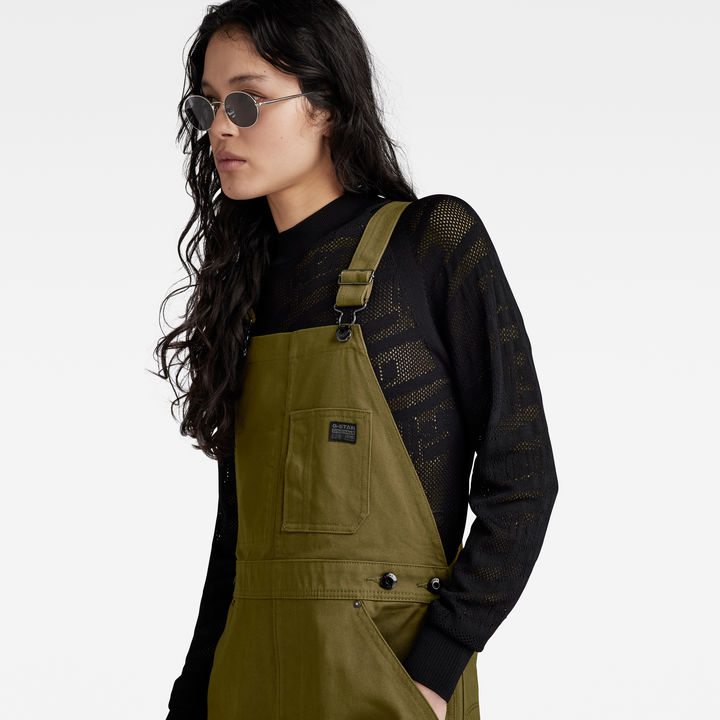Dungaree Dress Sleeveless Green G STAR TW