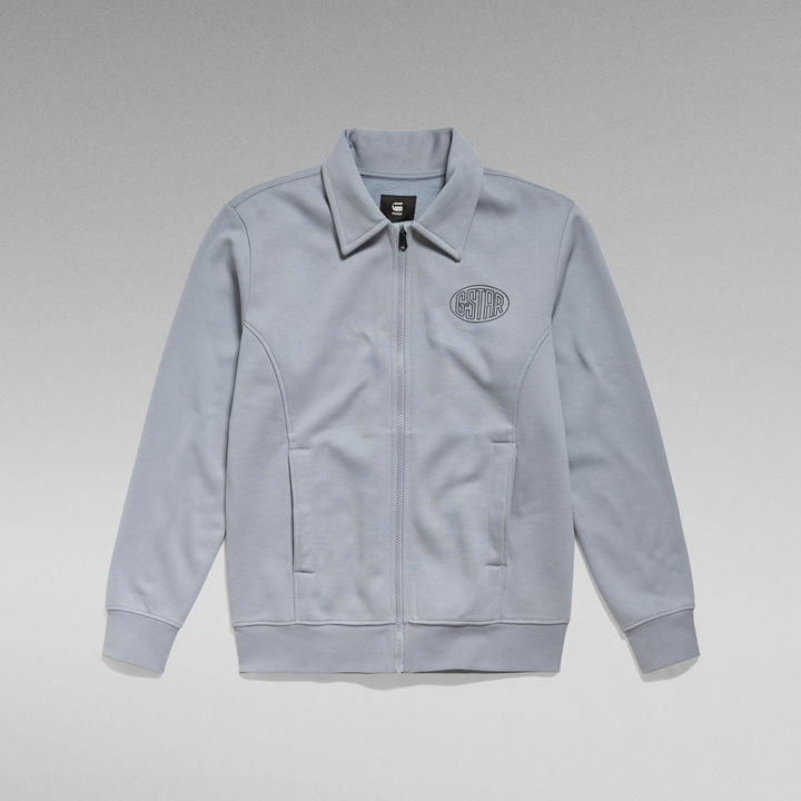 Polo Collar Zip Thru Sweater | Grey | G-STAR® US