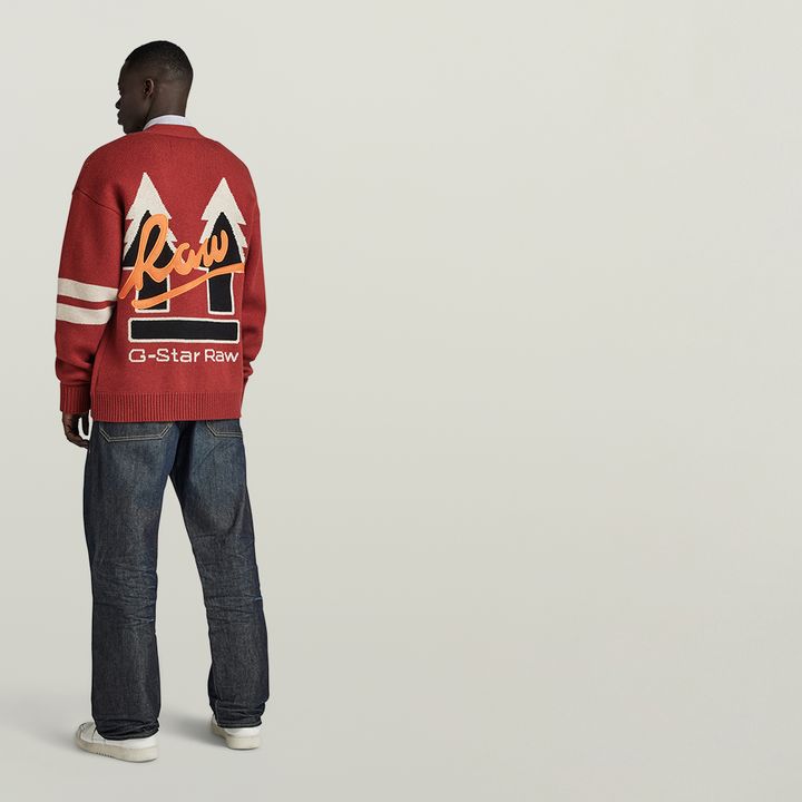 Holiday 89 GS Loose Knitted Cardigan Red G STAR SA