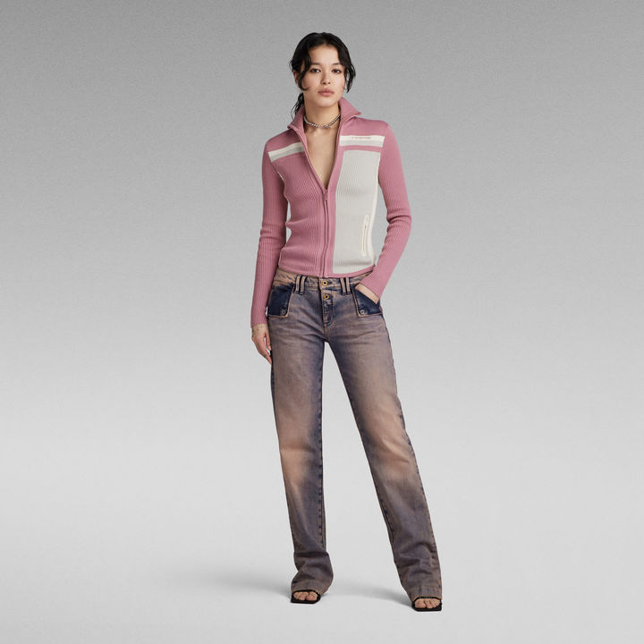 Y2K Zip Through Knit | Pink | G-STAR® US