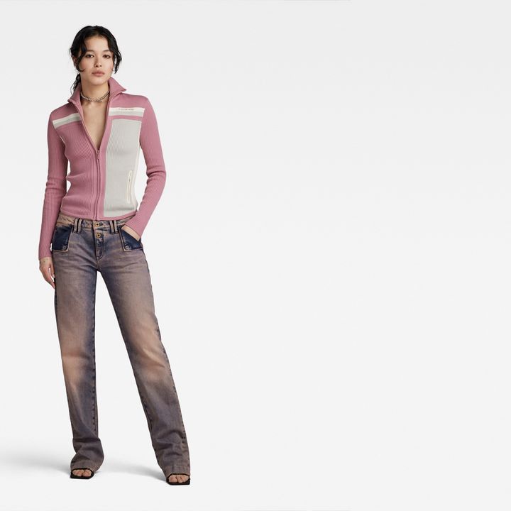 Y2K Zip Through Knit | Pink | G-STAR® US