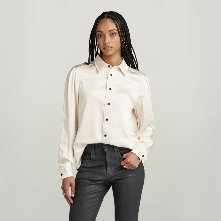 Beige dress shirt womens clearance