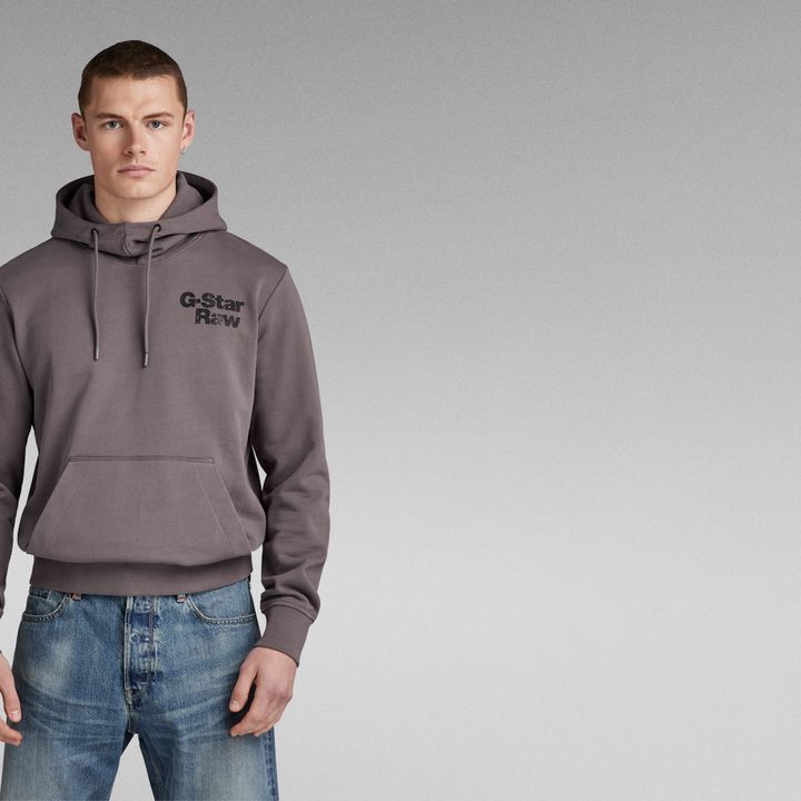 Grey hoodie with print store