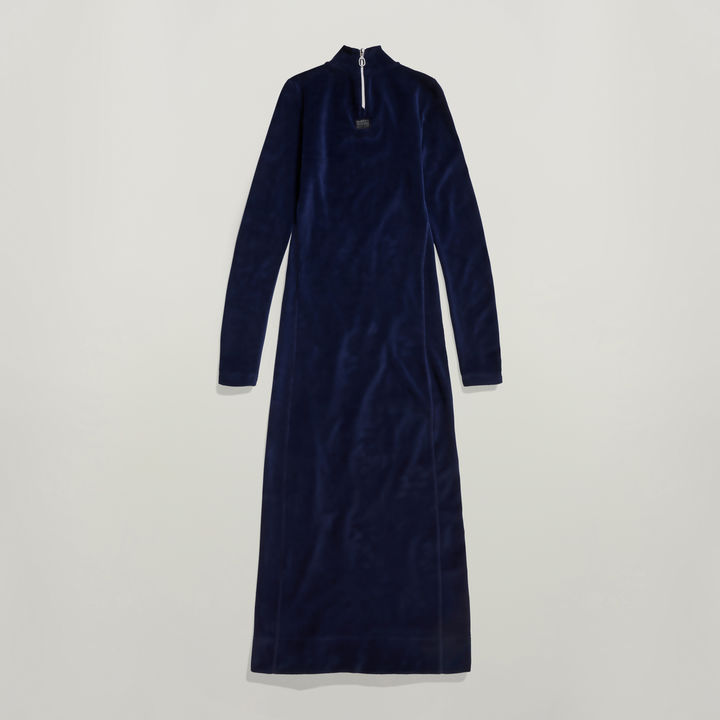 Velvet Jurk Met Split Donkerblauw G STAR BE