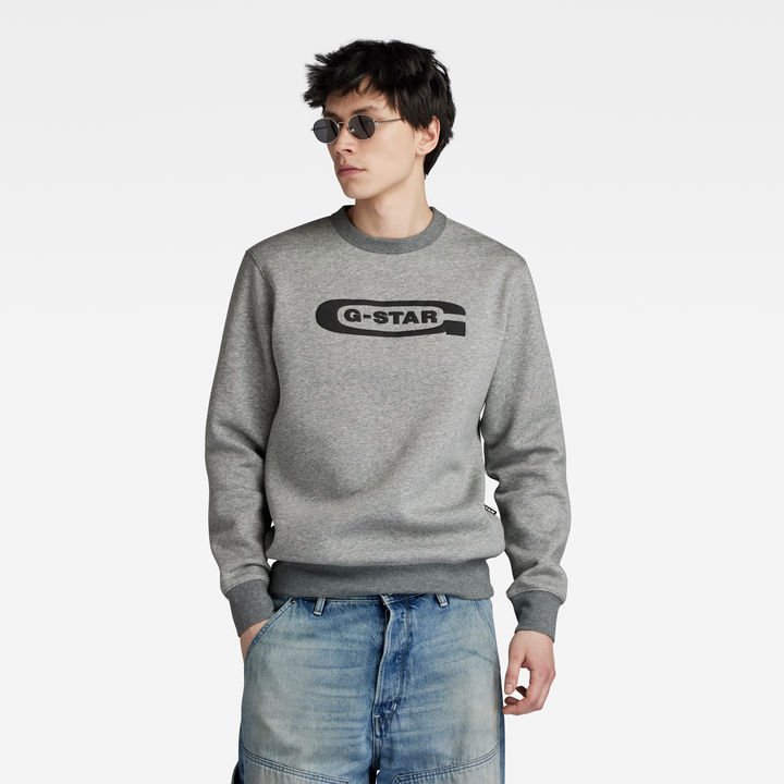 G star Old School Logo Sweatshirt Grey 2XL Man