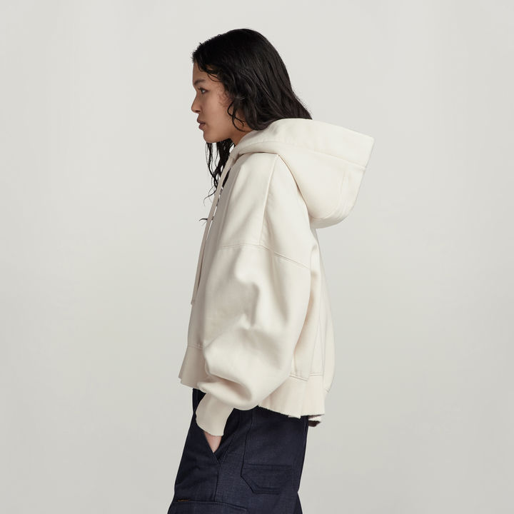 Oversized Cropped Hoodie Beige G STAR CA