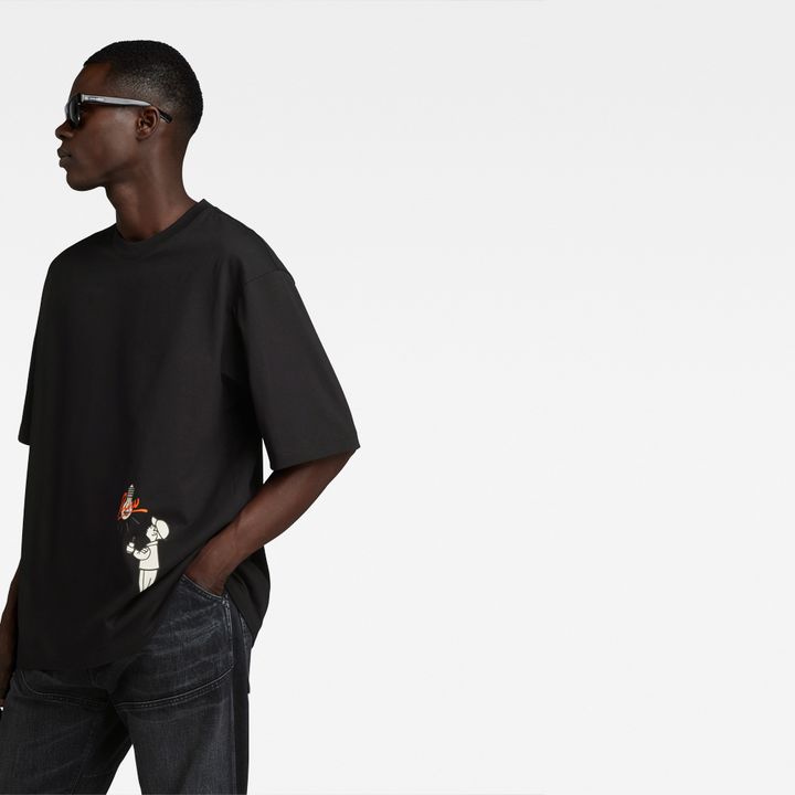 Light Bulb Graphic Boxy T-Shirt | Black | G-STAR® US