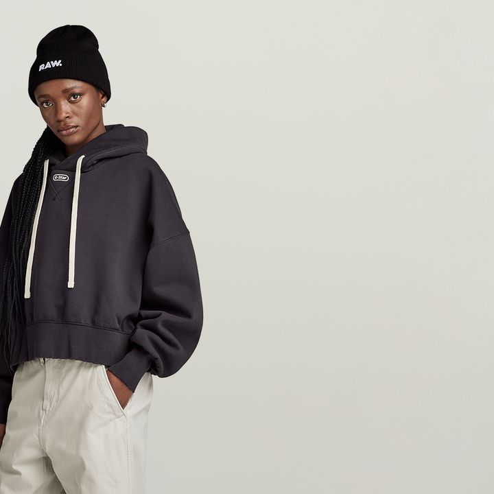 Gray cropped hoodie store