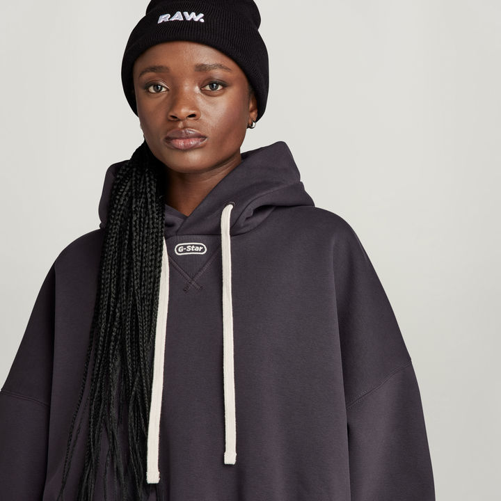 Oversized Cropped Hoodie Grey G STAR CA
