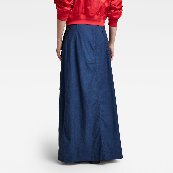 A Line Long Wrap Skirt Dark blue G STAR TW