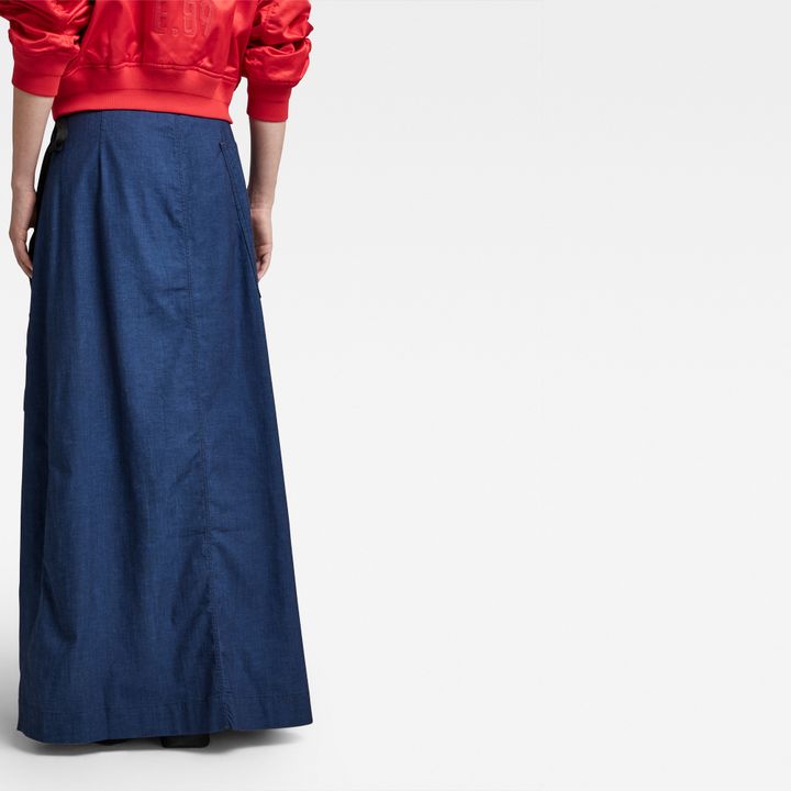 A Line Long Wrap Skirt Dark blue G STAR IE