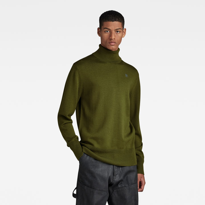 Premium Core Turtle Knitted Sweater Green G STAR GR