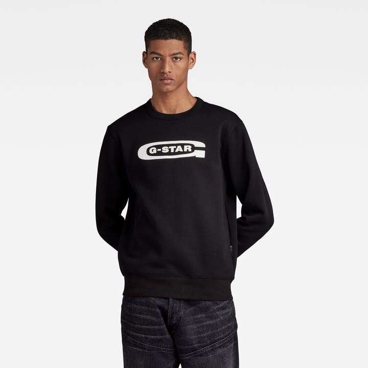 Old School Logo Sweater Black G STAR US