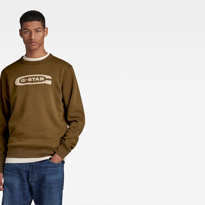 Old School Logo Sweater Green G STAR AU