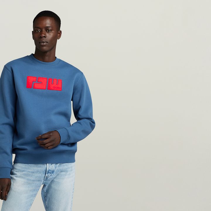 RAW. Felt Sweater Medium blue G STAR CA