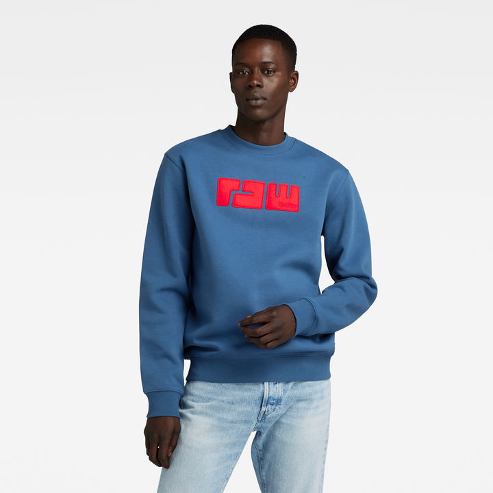 RAW. Felt Sweater Medium blue G STAR CA
