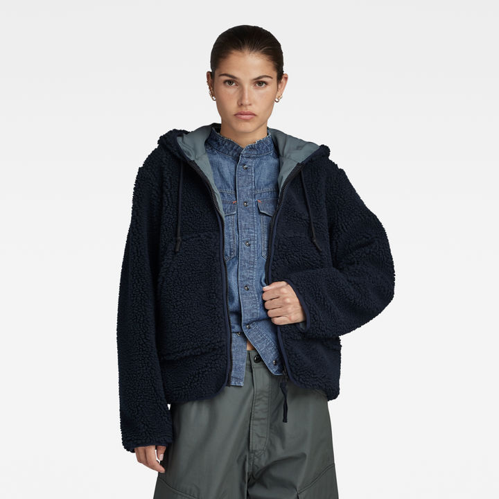 Blue teddy jacket store