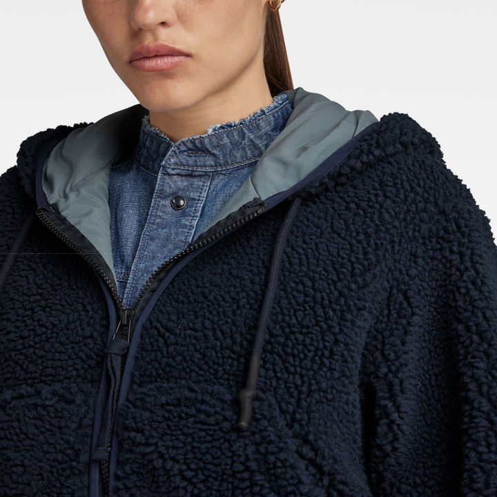 Urban outfitters blue teddy jacket hot sale