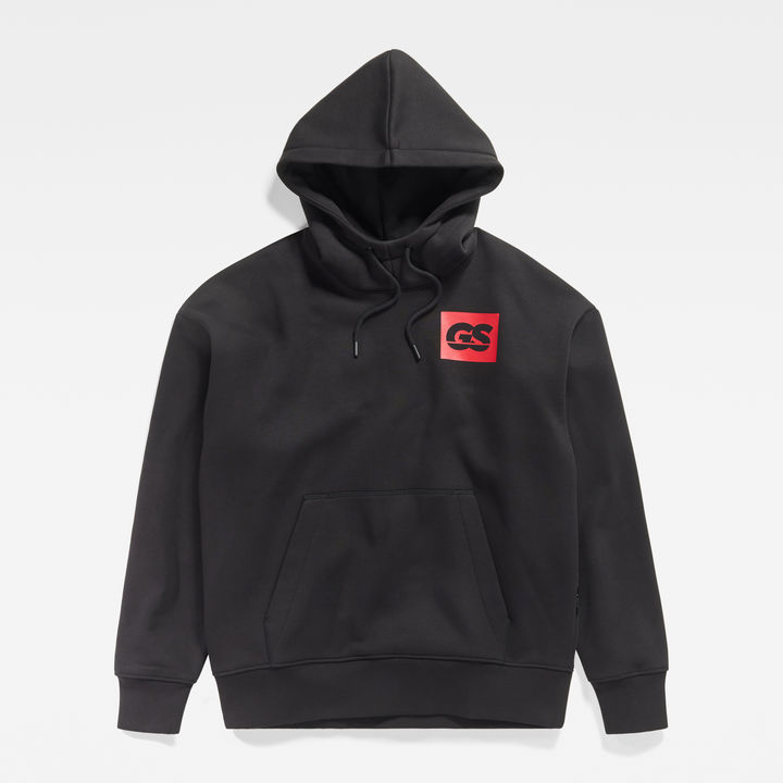 Black raw hoodie shop