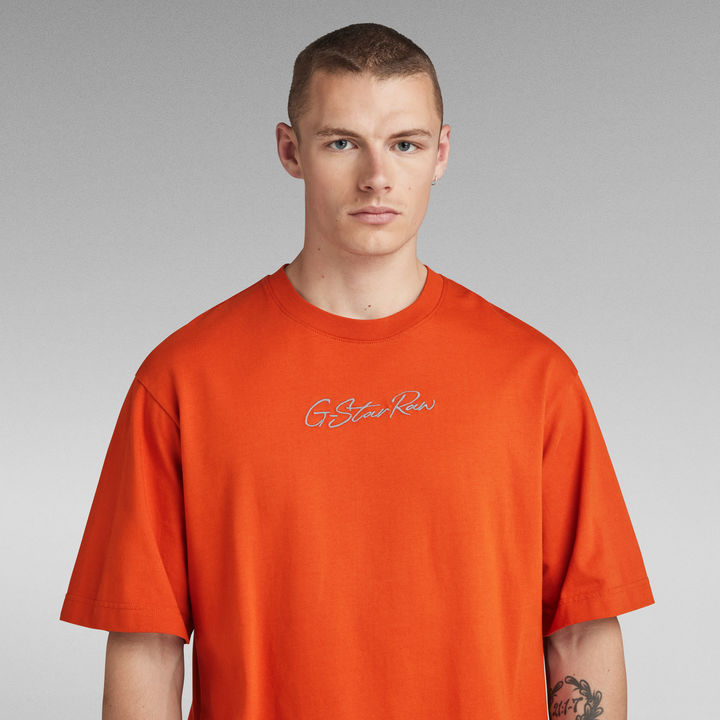 Autograph Boxy T Shirt Orange G STAR ZA