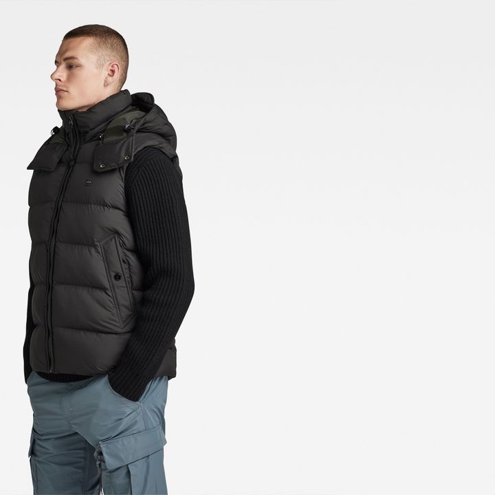 G Whistler Padded Hooded Vest Black G STAR CA