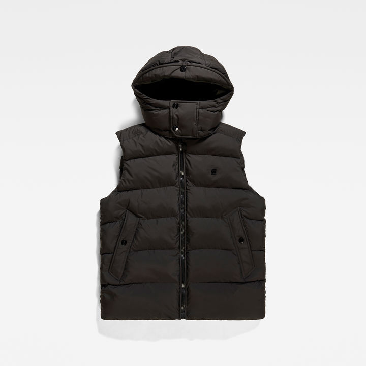 Black hooded vest mens hotsell
