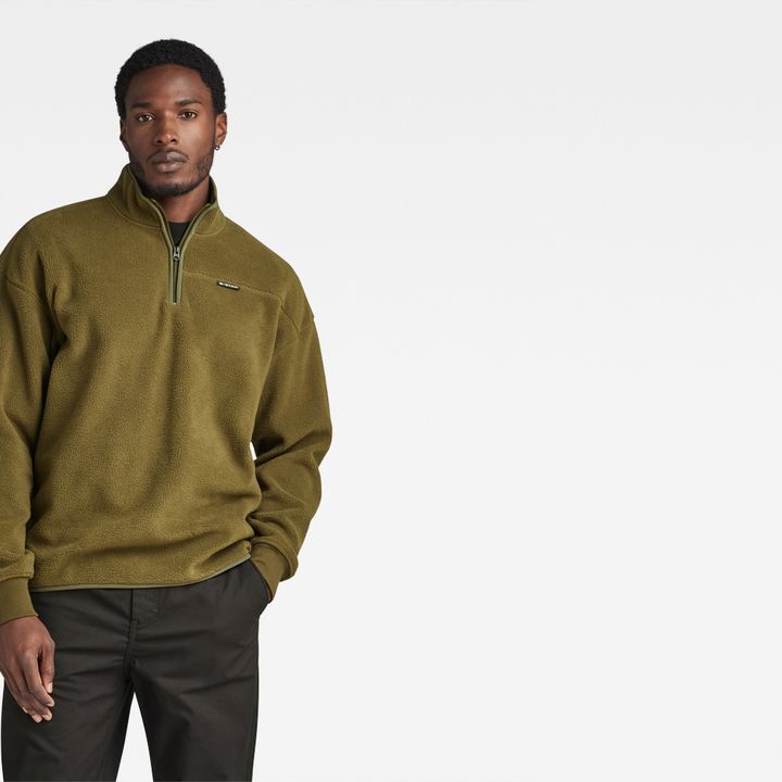 Half zip hoodie fleece sales