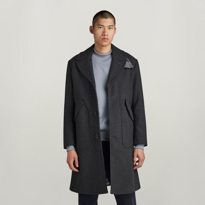 Premium Wool Overcoat Grey G STAR AU