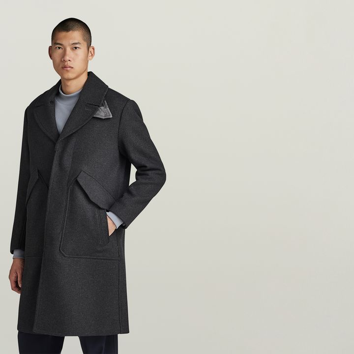 Wool overcoat grey top