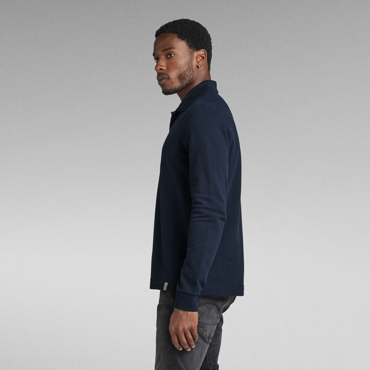 Essential Polo Lange Mouw Donkerblauw G STAR NL