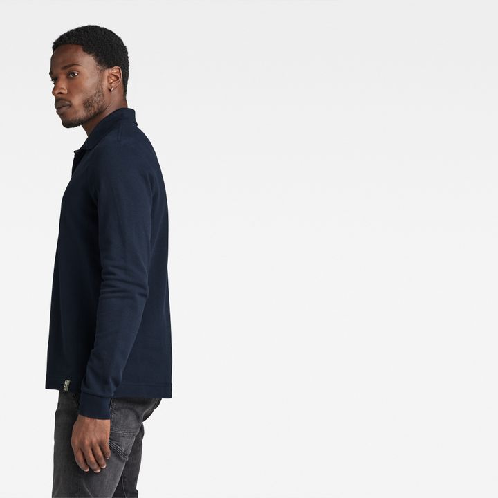 Essential Polo Lange Mouw Donkerblauw G STAR NL